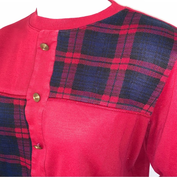 v i n t a g e :: Slouchy Plaid Grunge Granny Knit Sweater - Picture 3 of 10